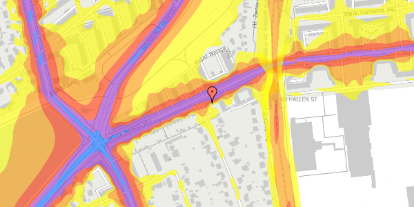 Trafikstøjkort på Peter Bangs Vej 177B, st. th, 2500 Valby