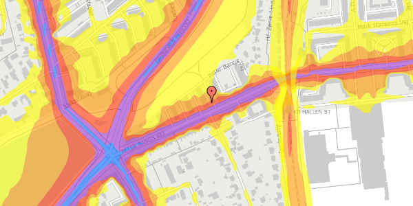 Trafikstøjkort på Peter Bangs Vej 252, 2. mf, 2500 Valby