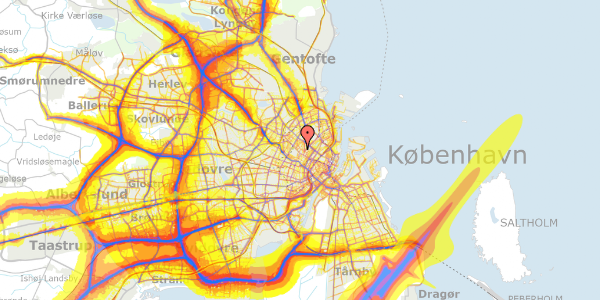 Trafikstøjkort på Peter Fabers Gade 33, 3. th, 2200 København N