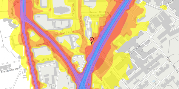 Trafikstøjkort på Peter Rørdams Vej 4, 1. tv, 2400 København NV