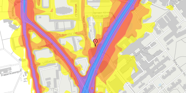 Trafikstøjkort på Peter Rørdams Vej 4, 2. th, 2400 København NV