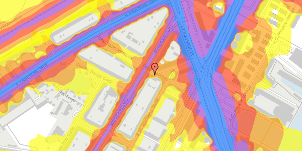 Trafikstøjkort på Peter Sabroes Gade 22, st. th, 2450 København SV