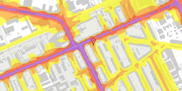 Trafikstøjkort på Polensgade 2, 1. tv, 2300 København S