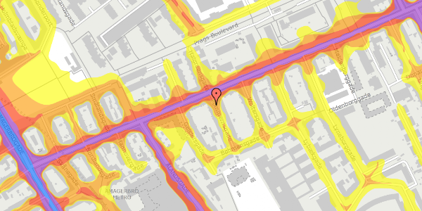 Trafikstøjkort på Pommernsgade 2, 4. tv, 2300 København S