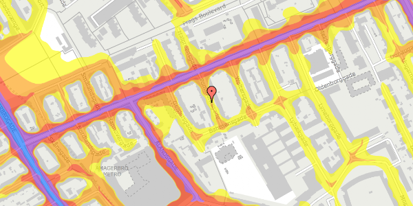 Trafikstøjkort på Pommernsgade 8, 1. , 2300 København S