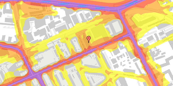 Trafikstøjkort på Poppelrækken 3, 1. tv, 2300 København S