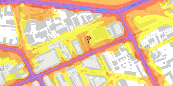 Trafikstøjkort på Poppelrækken 5, 2. tv, 2300 København S