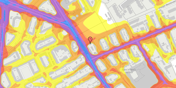 Trafikstøjkort på Prags Boulevard 2, 2. tv, 2300 København S