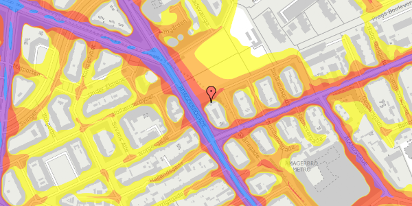 Trafikstøjkort på Prags Boulevard 2, 3. tv, 2300 København S