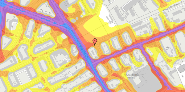 Trafikstøjkort på Prags Boulevard 4, 2. tv, 2300 København S