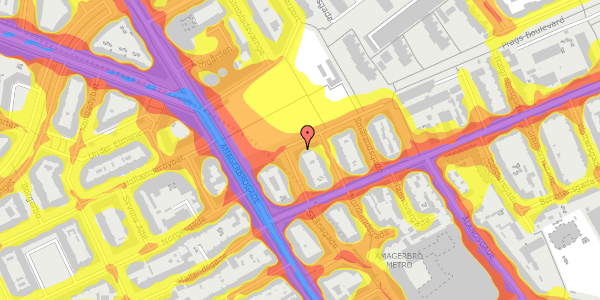 Trafikstøjkort på Prags Boulevard 6, 2. th, 2300 København S