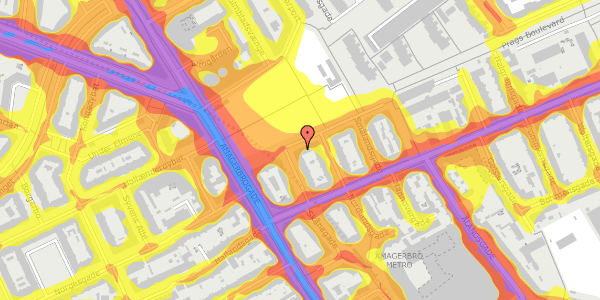 Trafikstøjkort på Prags Boulevard 6, 4. th, 2300 København S