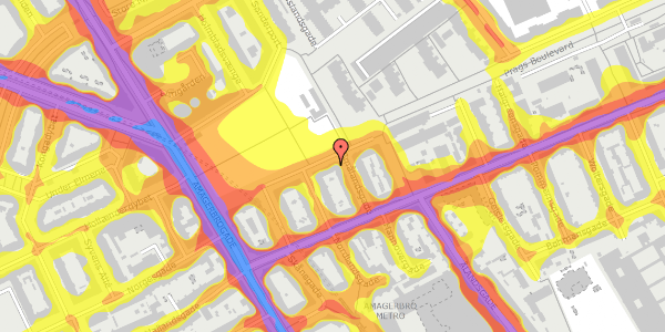 Trafikstøjkort på Prags Boulevard 12, st. tv, 2300 København S