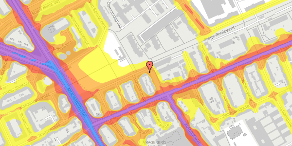 Trafikstøjkort på Prags Boulevard 16, 2. th, 2300 København S