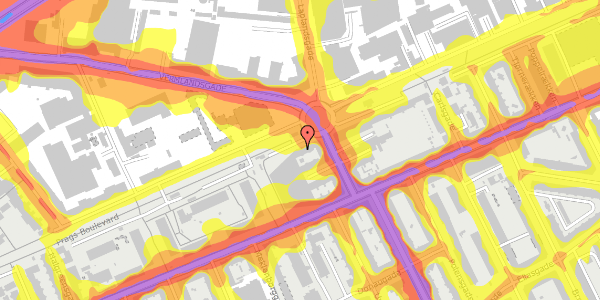 Trafikstøjkort på Prags Boulevard 44, st. th, 2300 København S