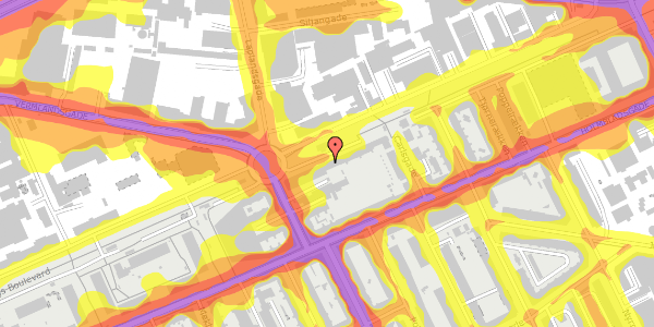 Trafikstøjkort på Prags Boulevard 50, 1. th, 2300 København S