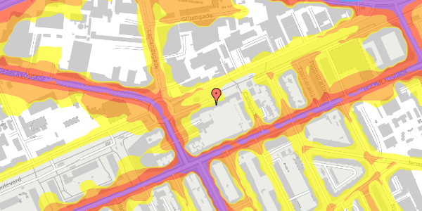 Trafikstøjkort på Prags Boulevard 54, 1. mf, 2300 København S