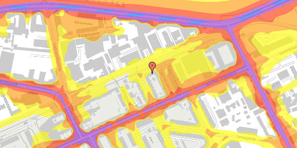 Trafikstøjkort på Prags Boulevard 66, 2. tv, 2300 København S