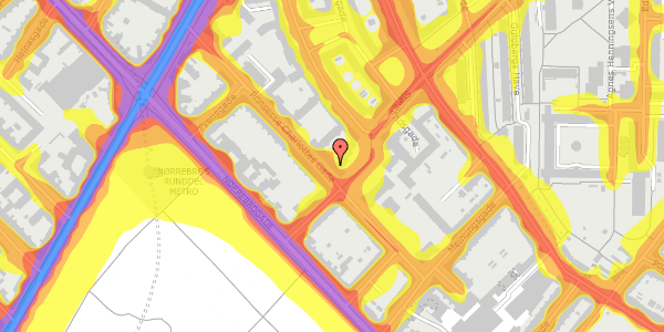 Trafikstøjkort på Prinsesse Charlottes Gade 16, 3. th, 2200 København N