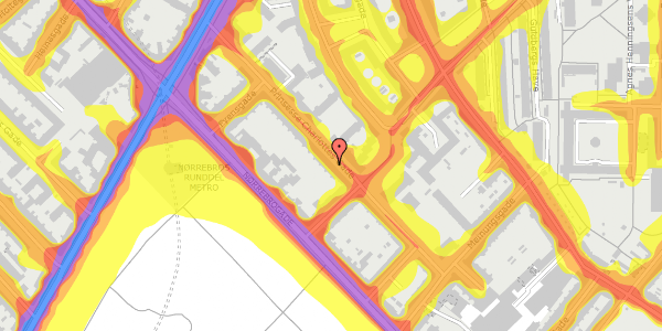 Trafikstøjkort på Prinsesse Charlottes Gade 25, 2. th, 2200 København N