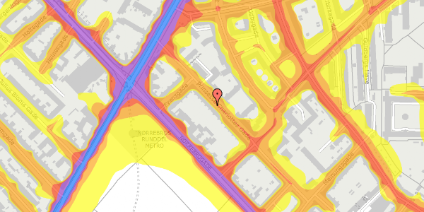 Trafikstøjkort på Prinsesse Charlottes Gade 37, 3. th, 2200 København N