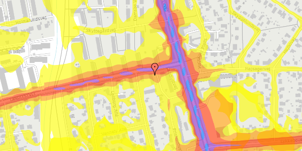 Trafikstøjkort på Prisholmvej 18, st. tv, 2500 Valby