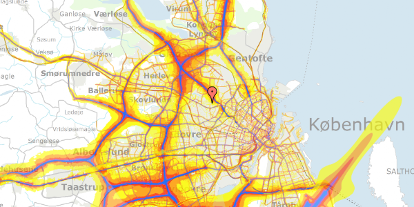 Trafikstøjkort på Præstegårds Allé 49, 2700 Brønshøj