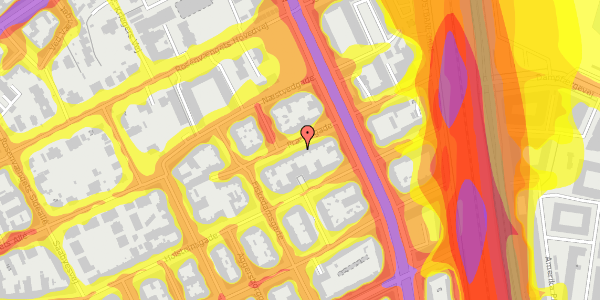 Trafikstøjkort på Præstøgade 10, 1. th, 2100 København Ø