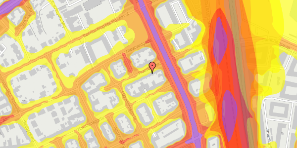 Trafikstøjkort på Præstøgade 12, 1. th, 2100 København Ø