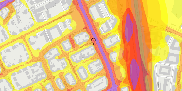 Trafikstøjkort på Præstøgade 16, 3. th, 2100 København Ø