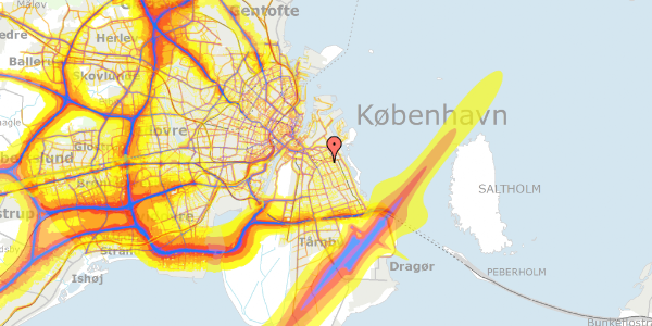 Trafikstøjkort på Prøvestens Allé 4, 1. th, 2300 København S