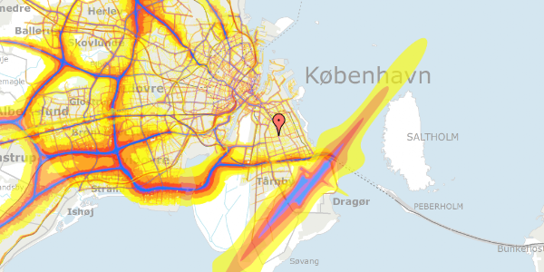 Trafikstøjkort på Pæonvej 51, 2300 København S