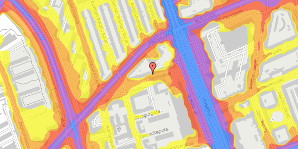 Trafikstøjkort på Ragnagade 22, 3. th, 2100 København Ø