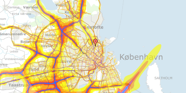 Trafikstøjkort på Ragnagade 24, 1. th, 2100 København Ø