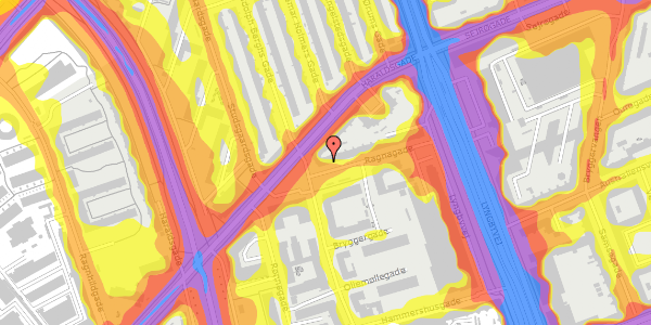 Trafikstøjkort på Ragnagade 30, 2. th, 2100 København Ø