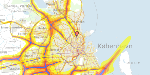 Trafikstøjkort på Ragnhildgade 52, 2. th, 2100 København Ø