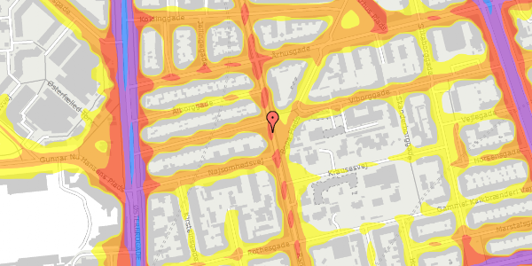 Trafikstøjkort på Randersgade 45, 1. tv, 2100 København Ø