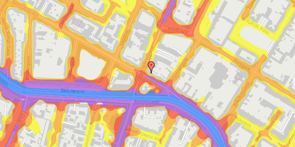 Trafikstøjkort på Rantzausgade 8B, kl. , 2200 København N