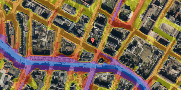 Trafikstøjkort på Rantzausgade 14, kl. , 2200 København N