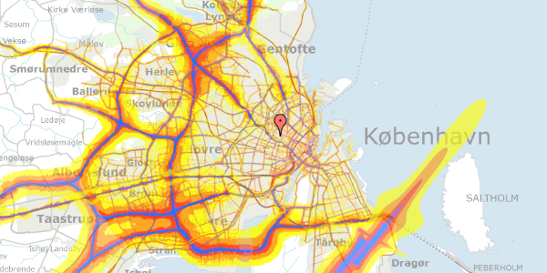 Trafikstøjkort på Rantzausgade 70B, st. th, 2200 København N