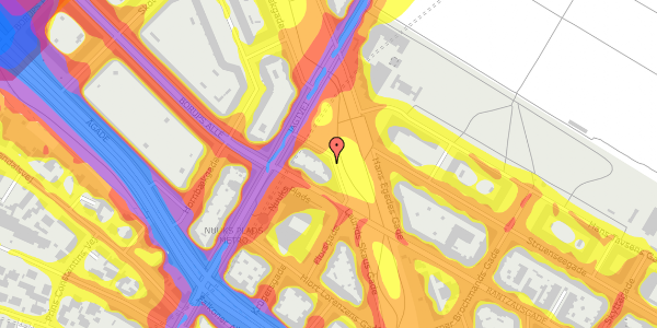 Trafikstøjkort på Rantzausgade 70C, 1. tv, 2200 København N