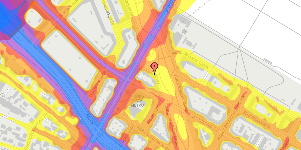 Trafikstøjkort på Rantzausgade 70D, 2. th, 2200 København N