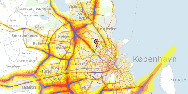 Trafikstøjkort på Ravneholmsvej 10, 2400 København NV