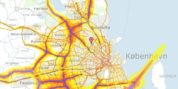 Trafikstøjkort på Ravneholmsvej 18, 2400 København NV