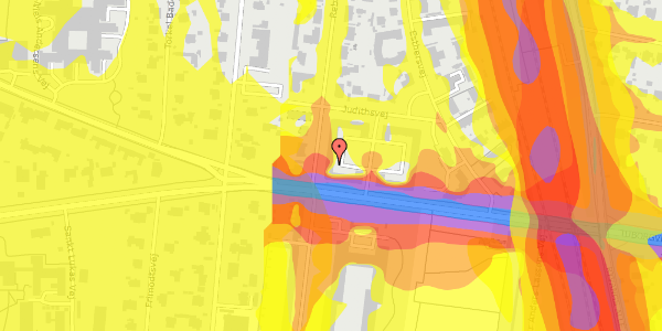 Trafikstøjkort på Rebekkavej 2, 1. th, 2900 Hellerup