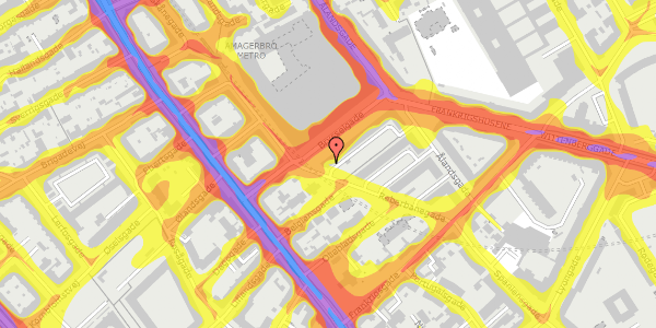 Trafikstøjkort på Reberbanegade 11, 2. tv, 2300 København S