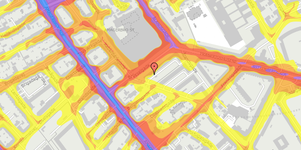 Trafikstøjkort på Reberbanegade 13, 2. tv, 2300 København S