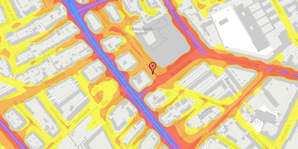 Trafikstøjkort på Reberbanegade 14, 3. tv, 2300 København S