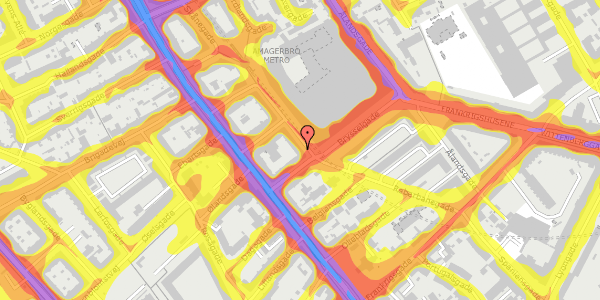 Trafikstøjkort på Reberbanegade 16, 3. tv, 2300 København S