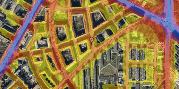 Trafikstøjkort på Refsnæsgade 29, 4. th, 2200 København N